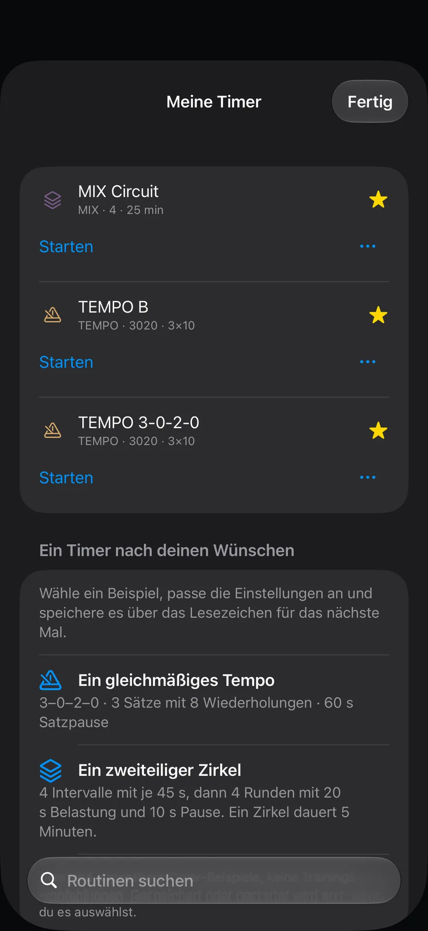 Gespeicherte Timer