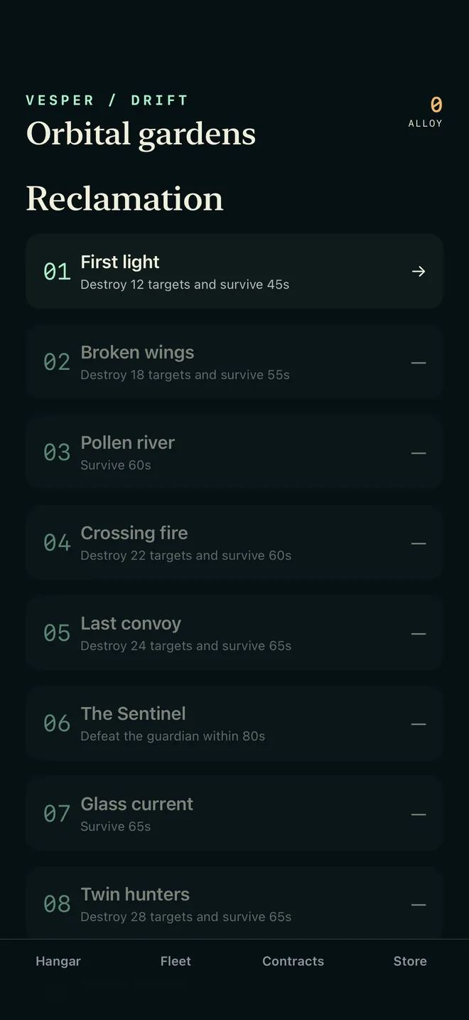 Orbital gardens campaign, Reclamation missions, English