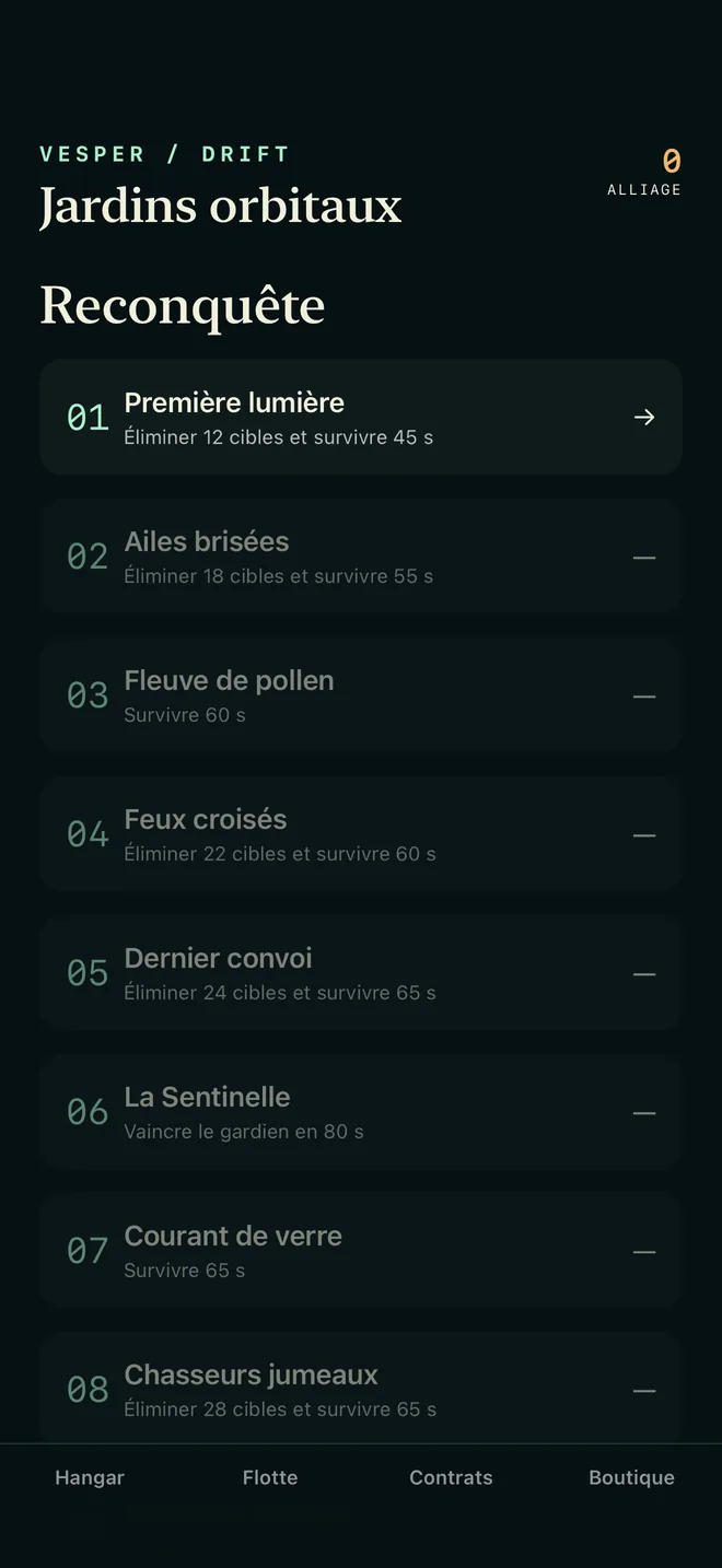 Campagne des jardins orbitaux, missions de Reconquête, français