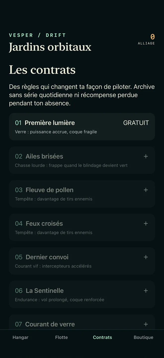 Liste des contrats, dont un gratuit, français